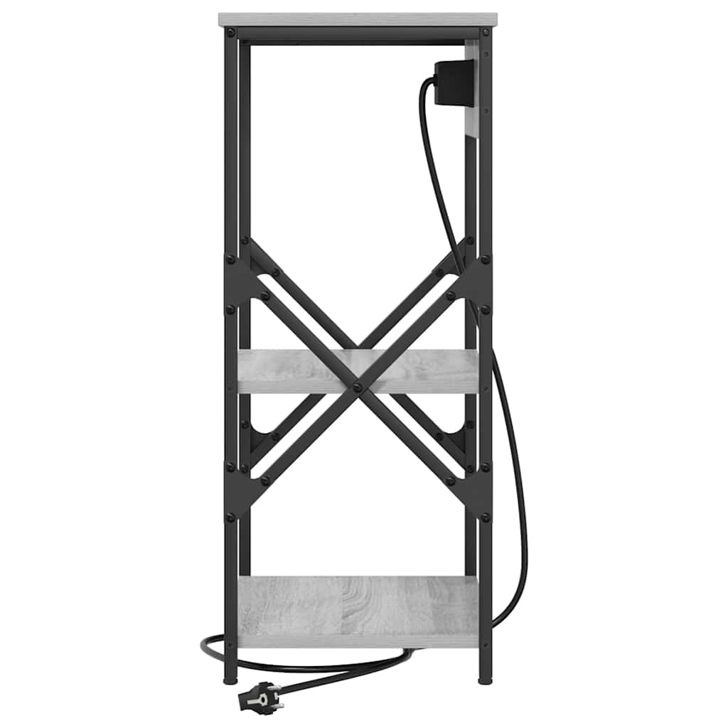 vidaXL Szafka Nocna z półką 2 pcs Szary Sonoma 41 x 31 x 76 cm