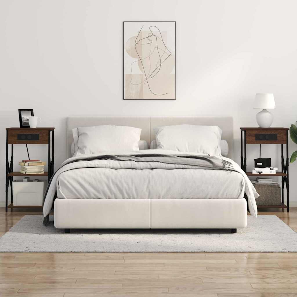 vidaXL Szafka Nocna z półką 2 pcs Brązowy dąb 41 x 31 x 76 cm