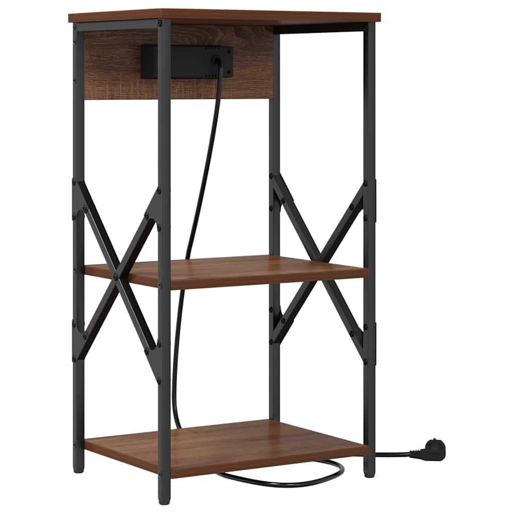 vidaXL Szafka Nocna z półką 2 pcs Brązowy dąb 41 x 31 x 76 cm