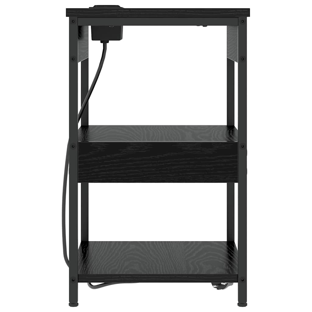 vidaXL Szafka Nocna Czarny Dąb 41 x 31 x 51 cm Materiał drewnopochodny