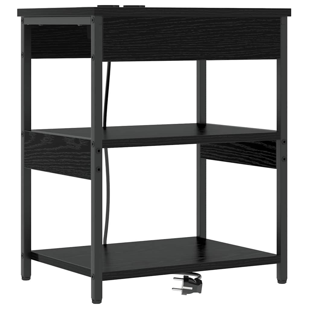 vidaXL Szafka Nocna 2 pcs Czarny Dąb 41 x 31 x 51 cm