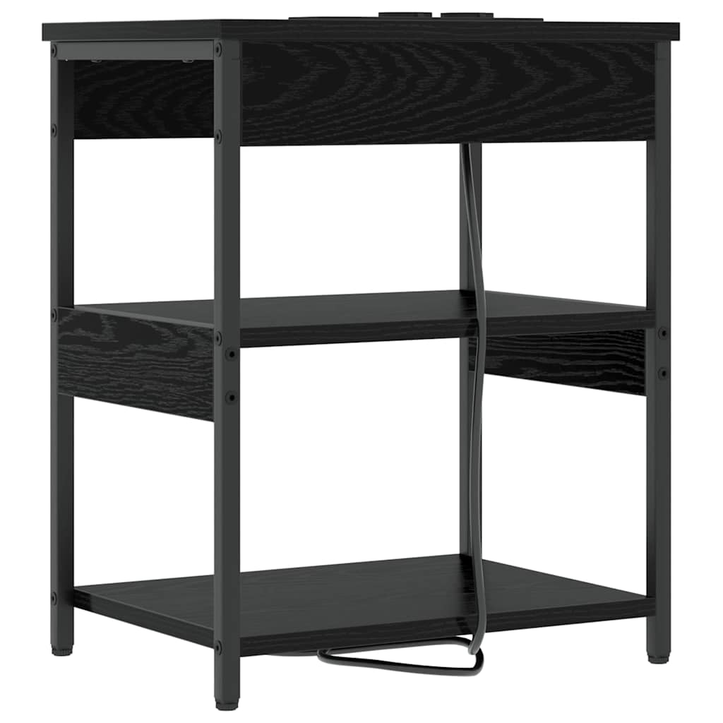 vidaXL Szafka Nocna 2 pcs Czarny Dąb 41 x 31 x 51 cm