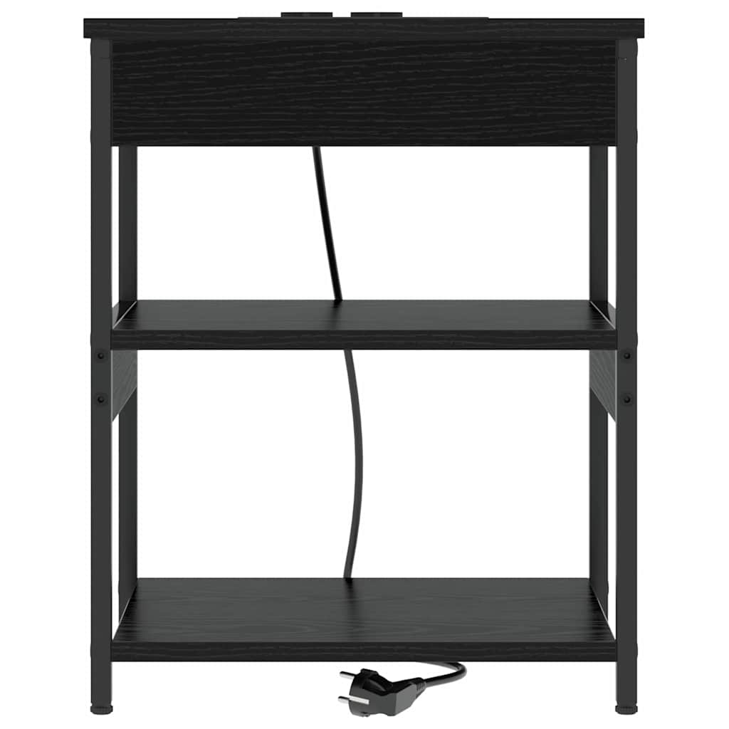 vidaXL Szafka Nocna 2 pcs Czarny Dąb 41 x 31 x 51 cm