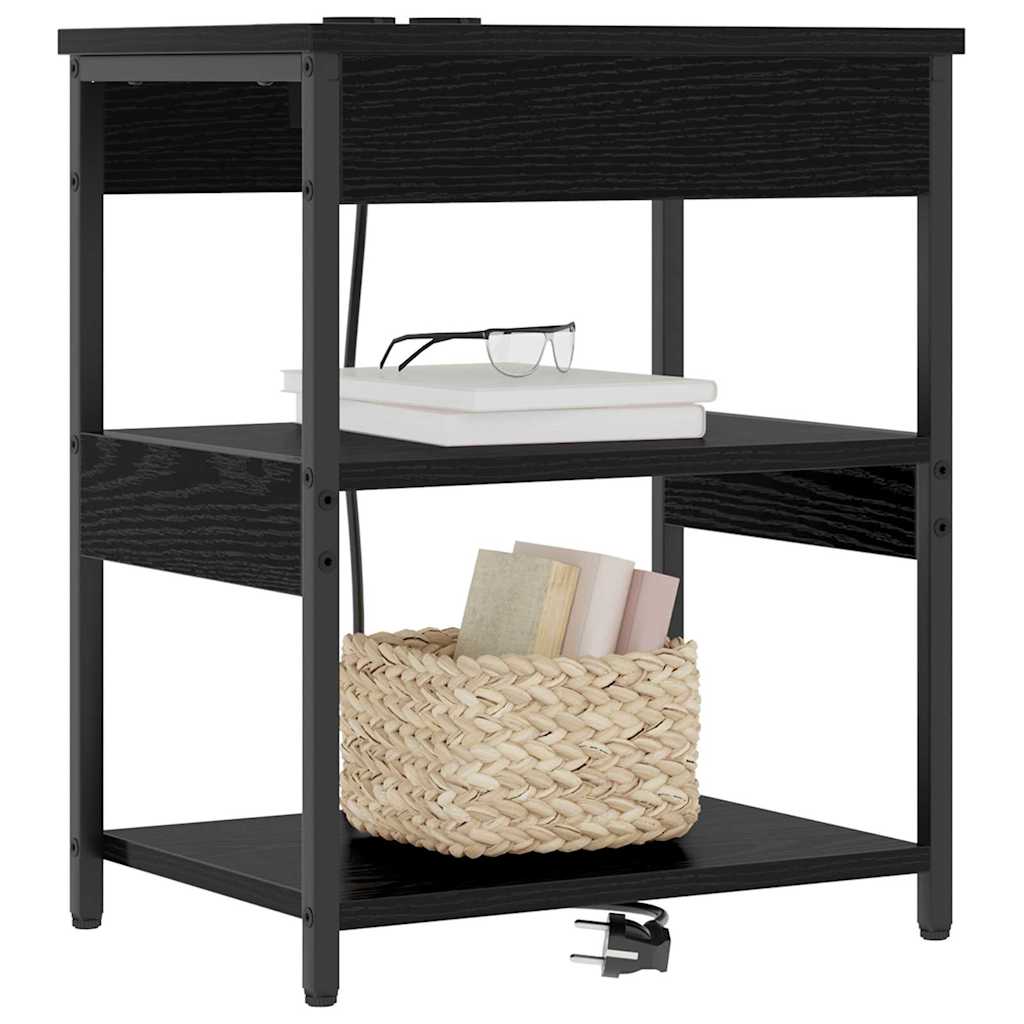 vidaXL Szafka Nocna 2 pcs Czarny Dąb 41 x 31 x 51 cm