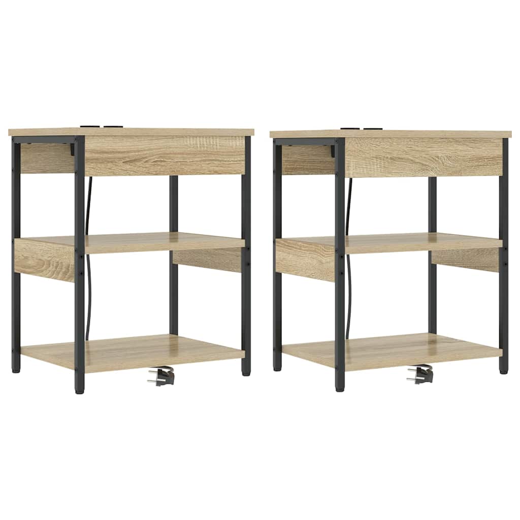 vidaXL Szafka Nocna 2 pcs Dąb Sonoma 41 x 31 x 51 cm