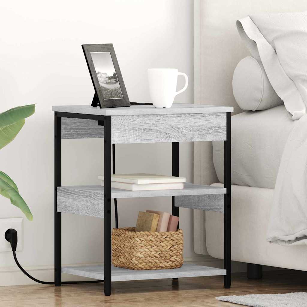 vidaXL Szafka Nocna 2 pcs Szary Sonoma 41 x 31 x 51 cm