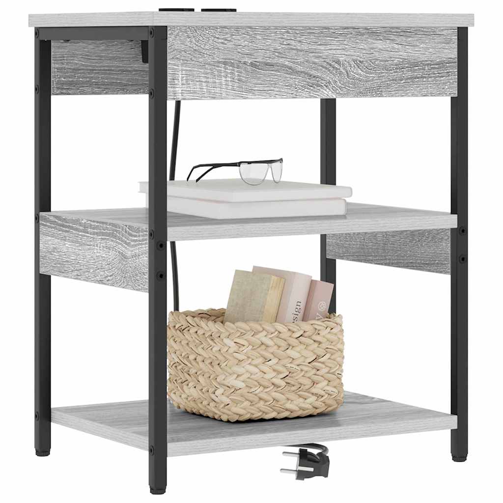 vidaXL Szafka Nocna 2 pcs Szary Sonoma 41 x 31 x 51 cm