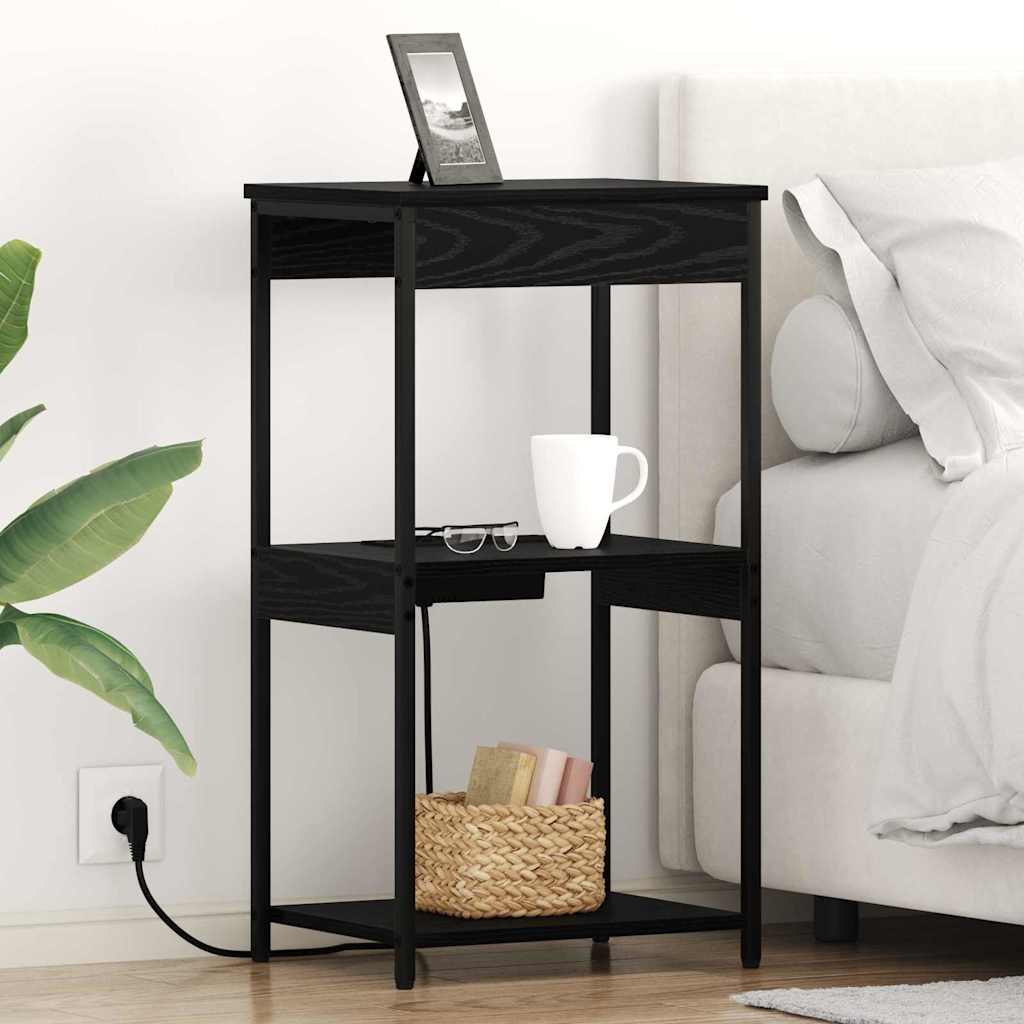 vidaXL Szafka Nocna Czarny Dąb 41 x 31 x 76 cm Materiał drewnopochodny