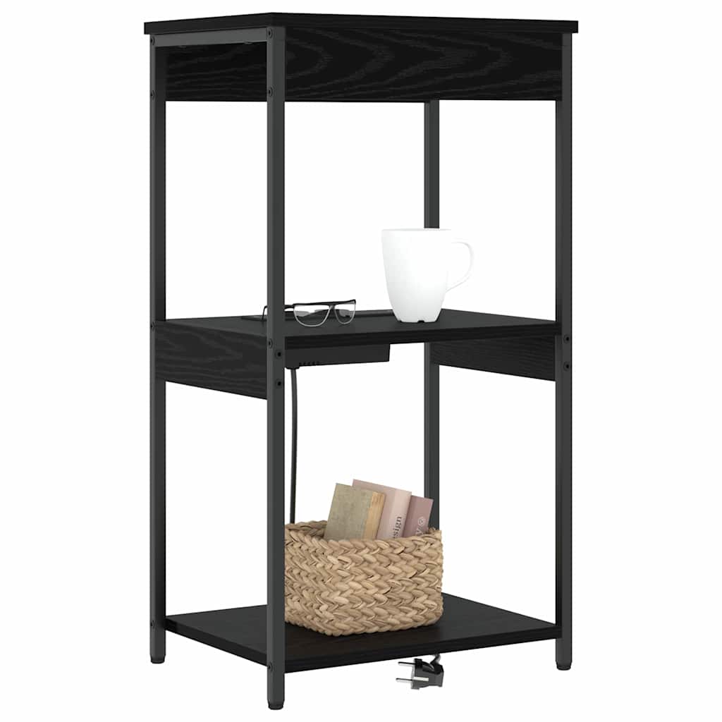 vidaXL Szafka Nocna Czarny Dąb 41 x 31 x 76 cm Materiał drewnopochodny