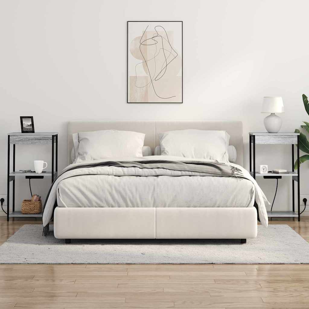 vidaXL Szafka Nocna z półką Szary Sonoma 41 x 31 x 76 cm