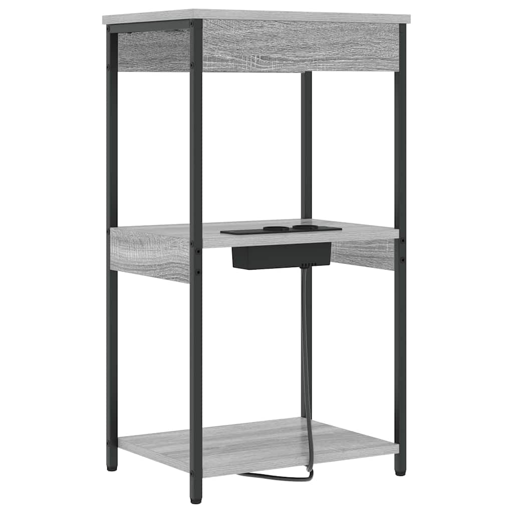 vidaXL Szafka Nocna z półką Szary Sonoma 41 x 31 x 76 cm