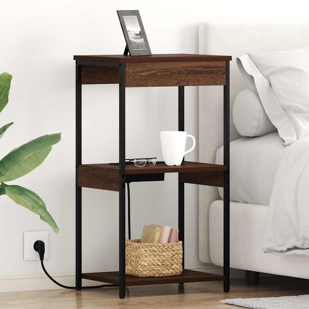 vidaXL Szafka Nocna z półką Brązowy dąb 41 x 31 x 76 cm