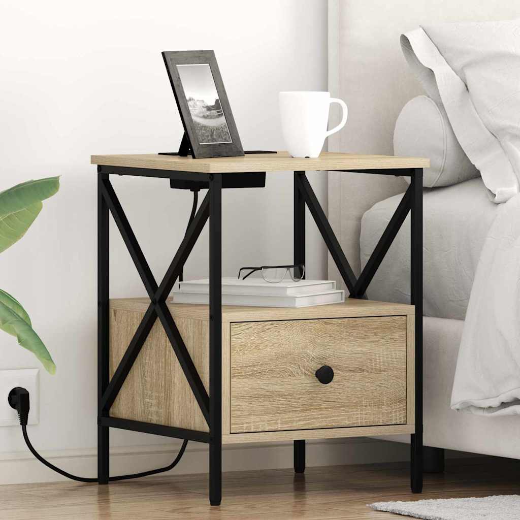 vidaXL Szafka Nocna z szufladą 2 pcs Dąb Sonoma 41,5 x 40,5 x 55 cm
