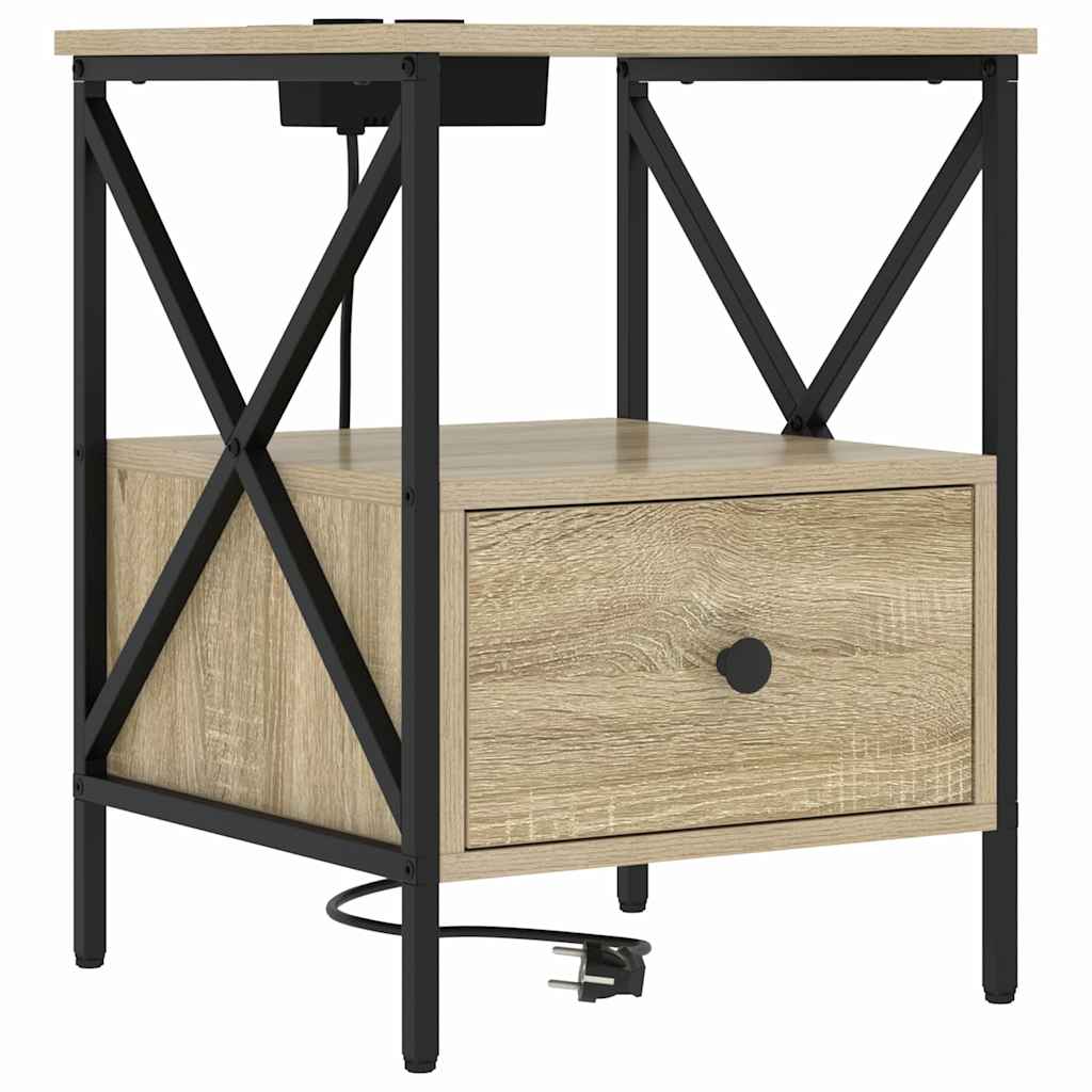 vidaXL Szafka Nocna z szufladą 2 pcs Dąb Sonoma 41,5 x 40,5 x 55 cm