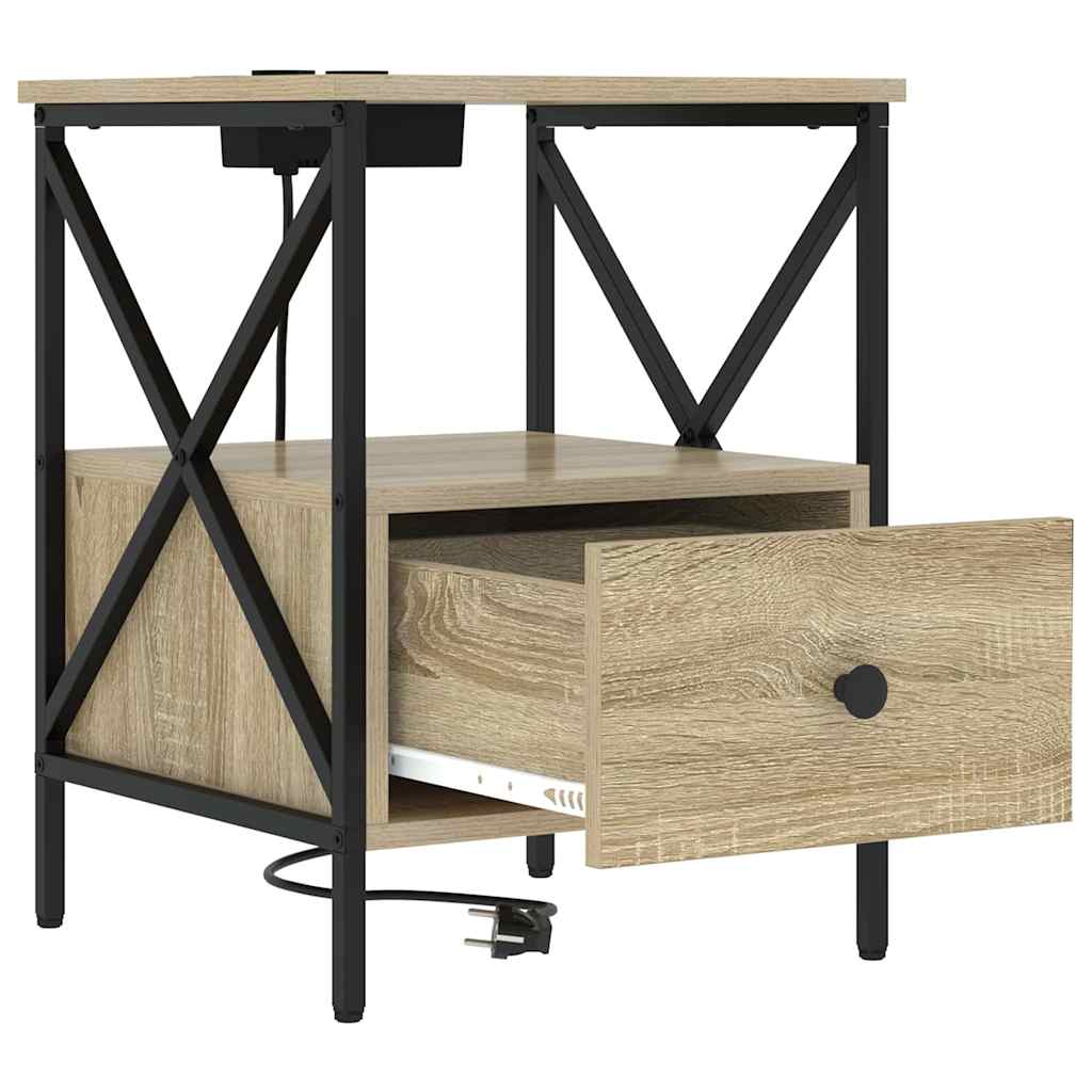 vidaXL Szafka Nocna z szufladą 2 pcs Dąb Sonoma 41,5 x 40,5 x 55 cm