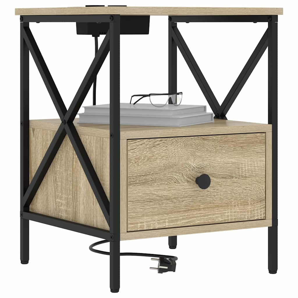 vidaXL Szafka Nocna z szufladą 2 pcs Dąb Sonoma 41,5 x 40,5 x 55 cm