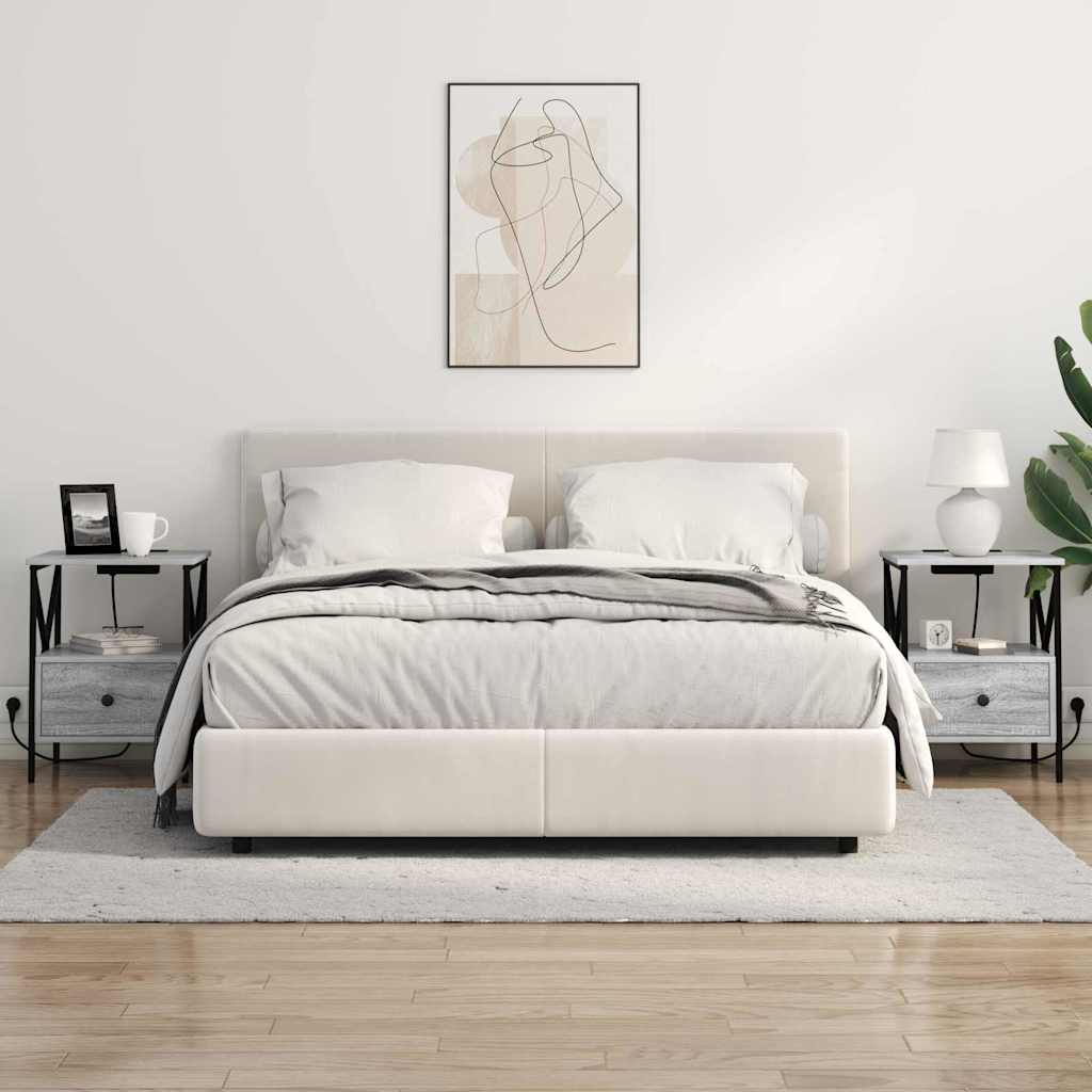 vidaXL Szafka Nocna z szufladą 2 pcs Szary Sonoma 41,5 x 40,5 x 55 cm