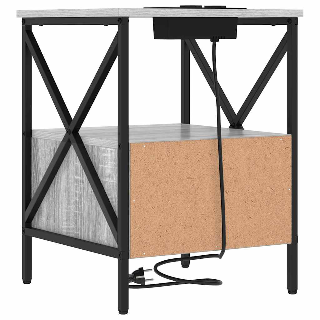 vidaXL Szafka Nocna z szufladą 2 pcs Szary Sonoma 41,5 x 40,5 x 55 cm