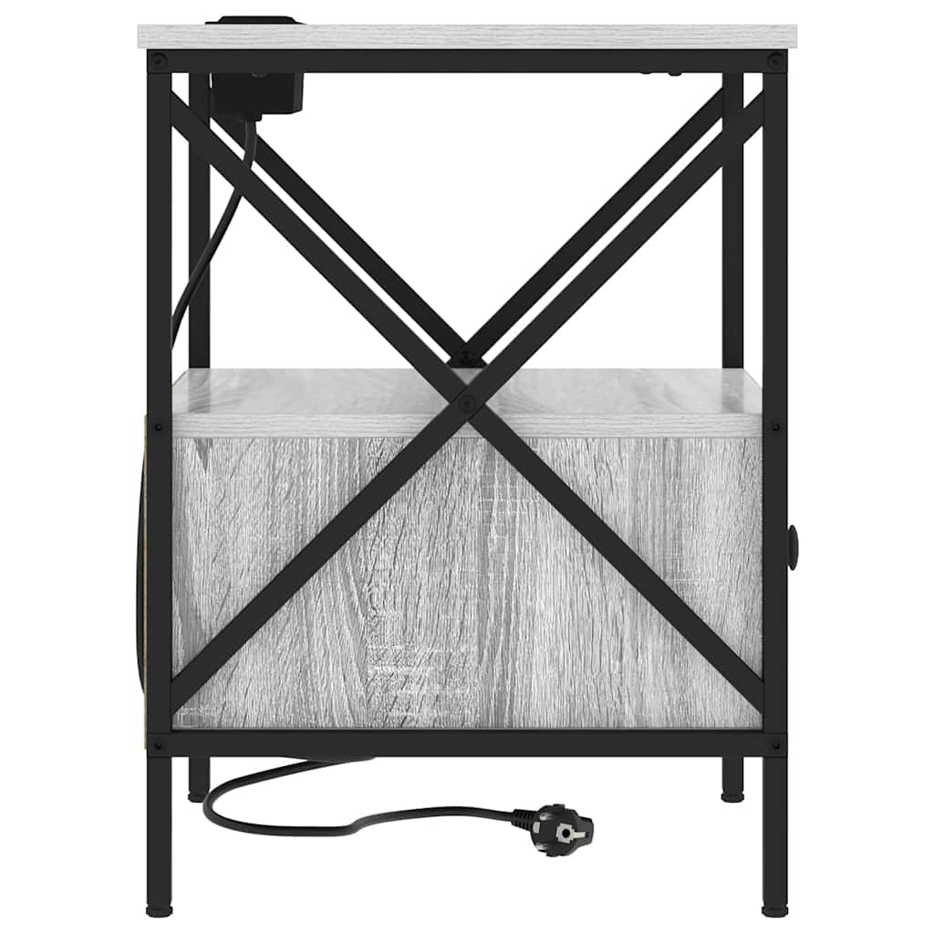 vidaXL Szafka Nocna z szufladą 2 pcs Szary Sonoma 41,5 x 40,5 x 55 cm