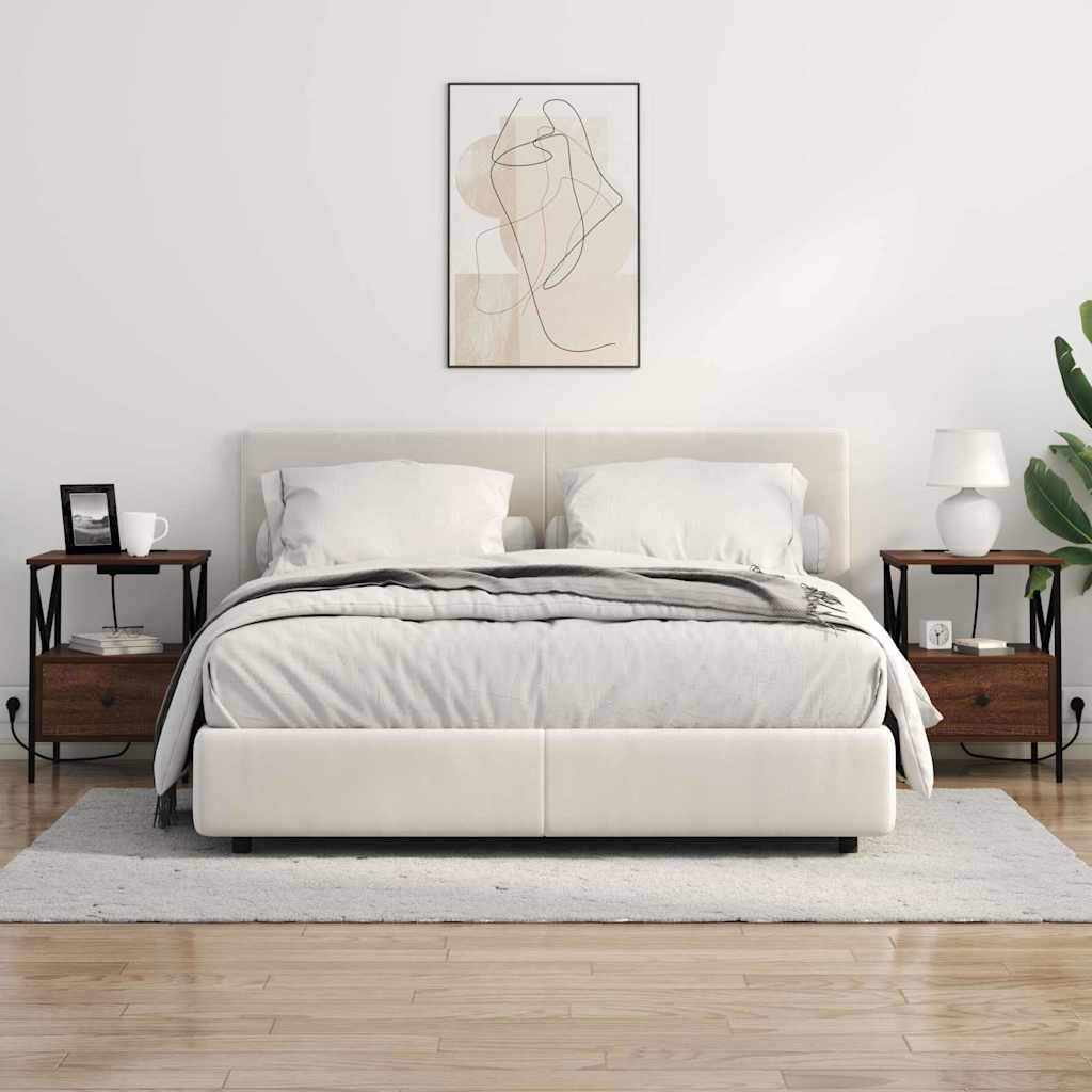 vidaXL Szafka Nocna z szufladą 2 pcs Brązowy dąb 41,5 x 40,5 x 55 cm