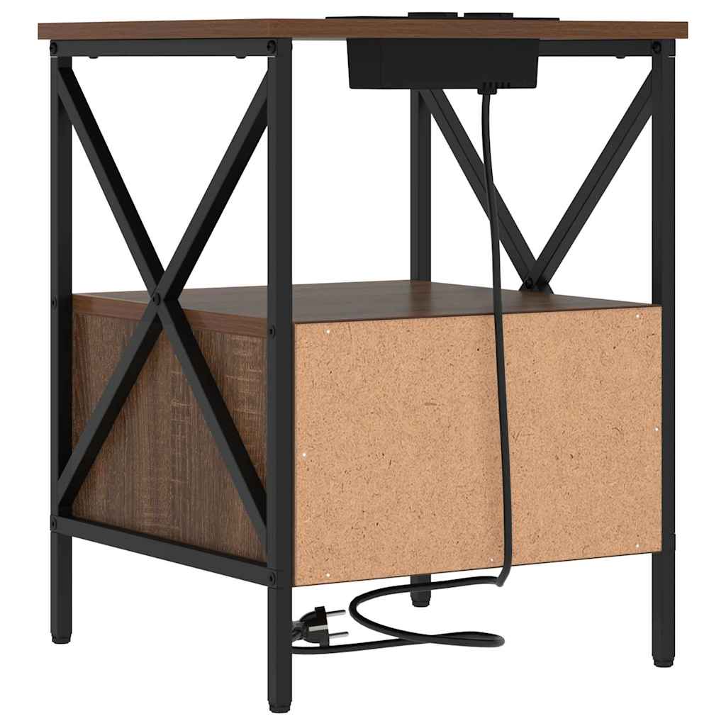 vidaXL Szafka Nocna z szufladą 2 pcs Brązowy dąb 41,5 x 40,5 x 55 cm