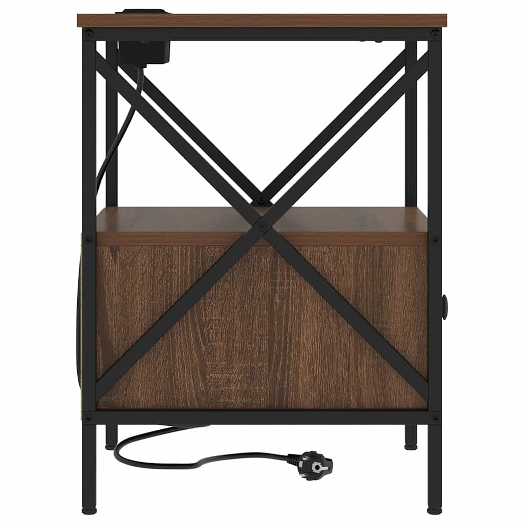 vidaXL Szafka Nocna z szufladą 2 pcs Brązowy dąb 41,5 x 40,5 x 55 cm