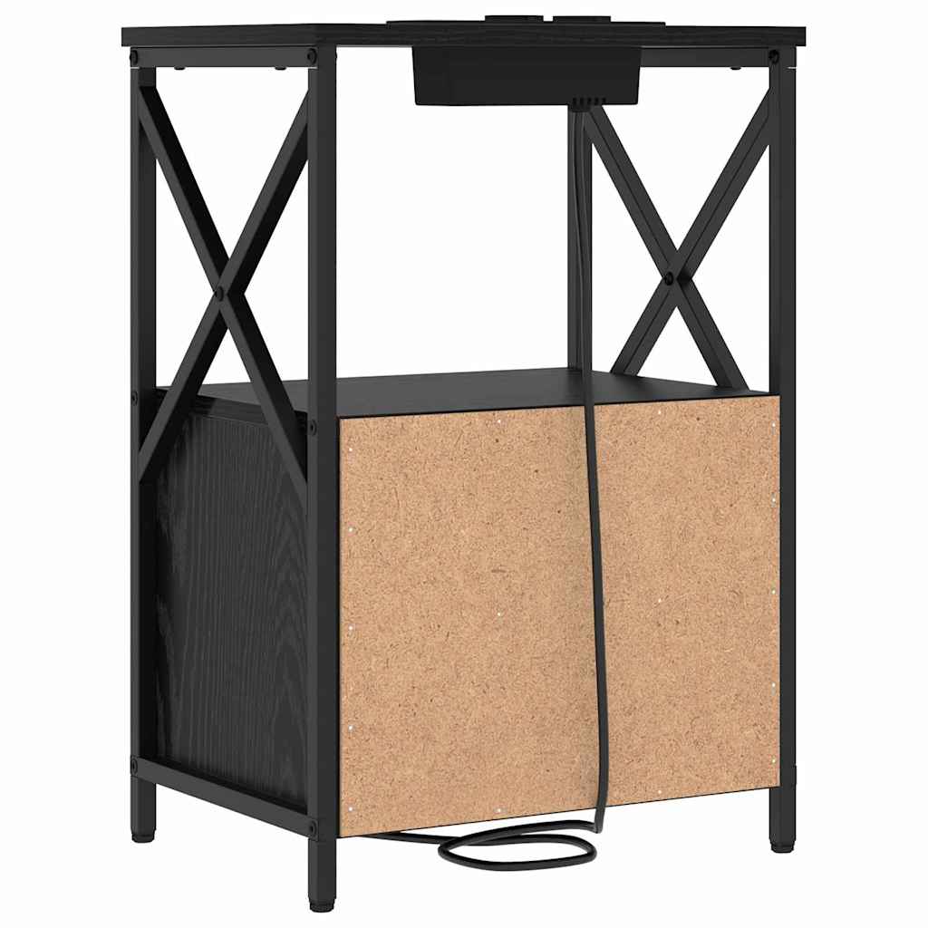 vidaXL Szafka Nocna z szufladą 2 pcs Czarny Dąb 40 x 31 x 60 cm