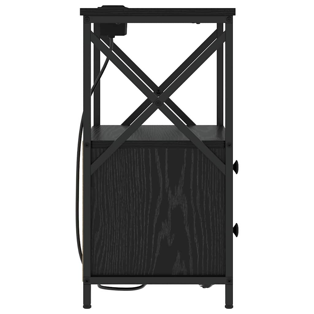vidaXL Szafka Nocna z szufladą 2 pcs Czarny Dąb 40 x 31 x 60 cm
