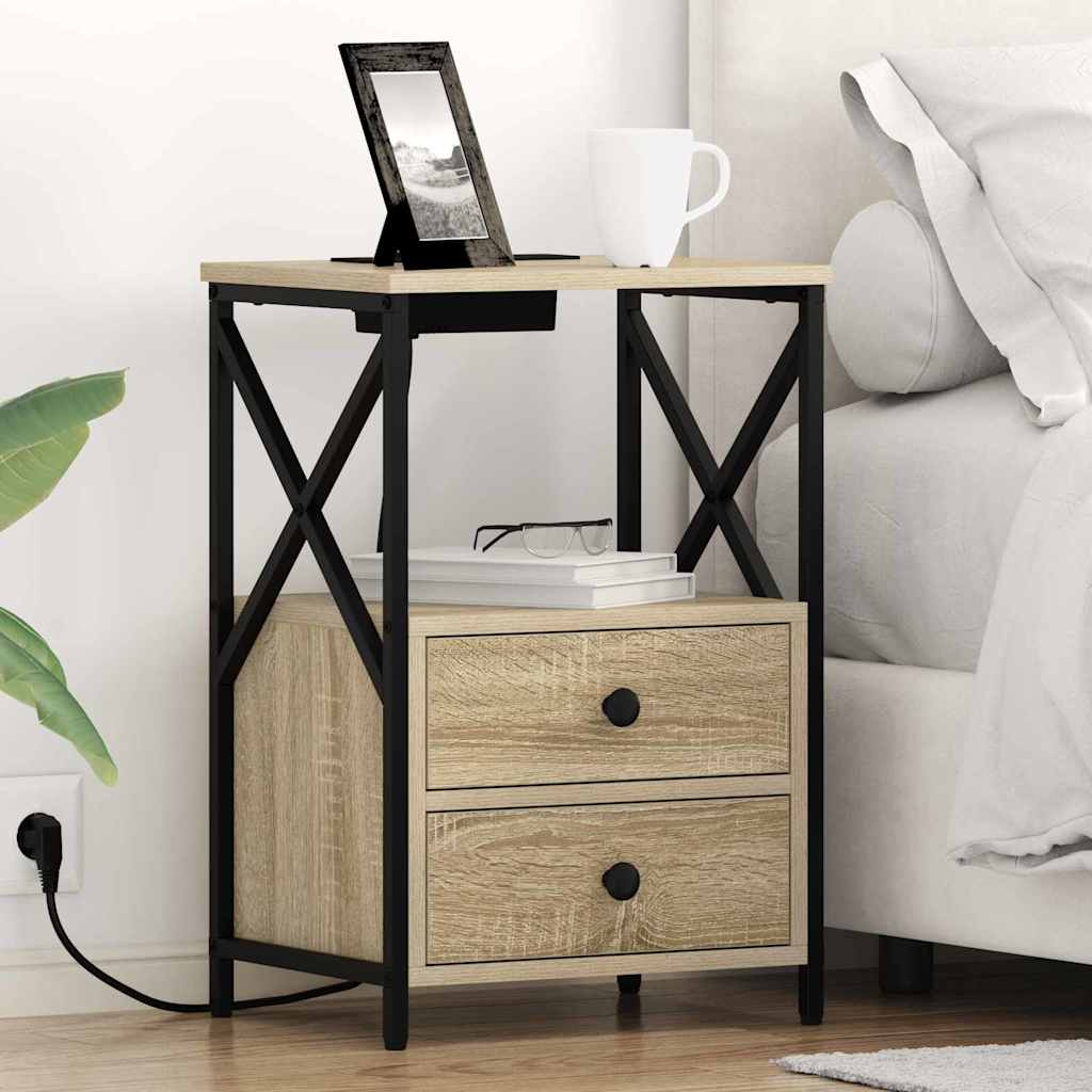 vidaXL Szafka Nocna z szufladą 2 pcs Dąb Sonoma 40 x 31 x 60 cm