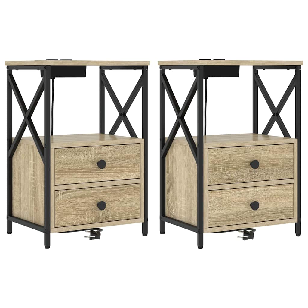vidaXL Szafka Nocna z szufladą 2 pcs Dąb Sonoma 40 x 31 x 60 cm