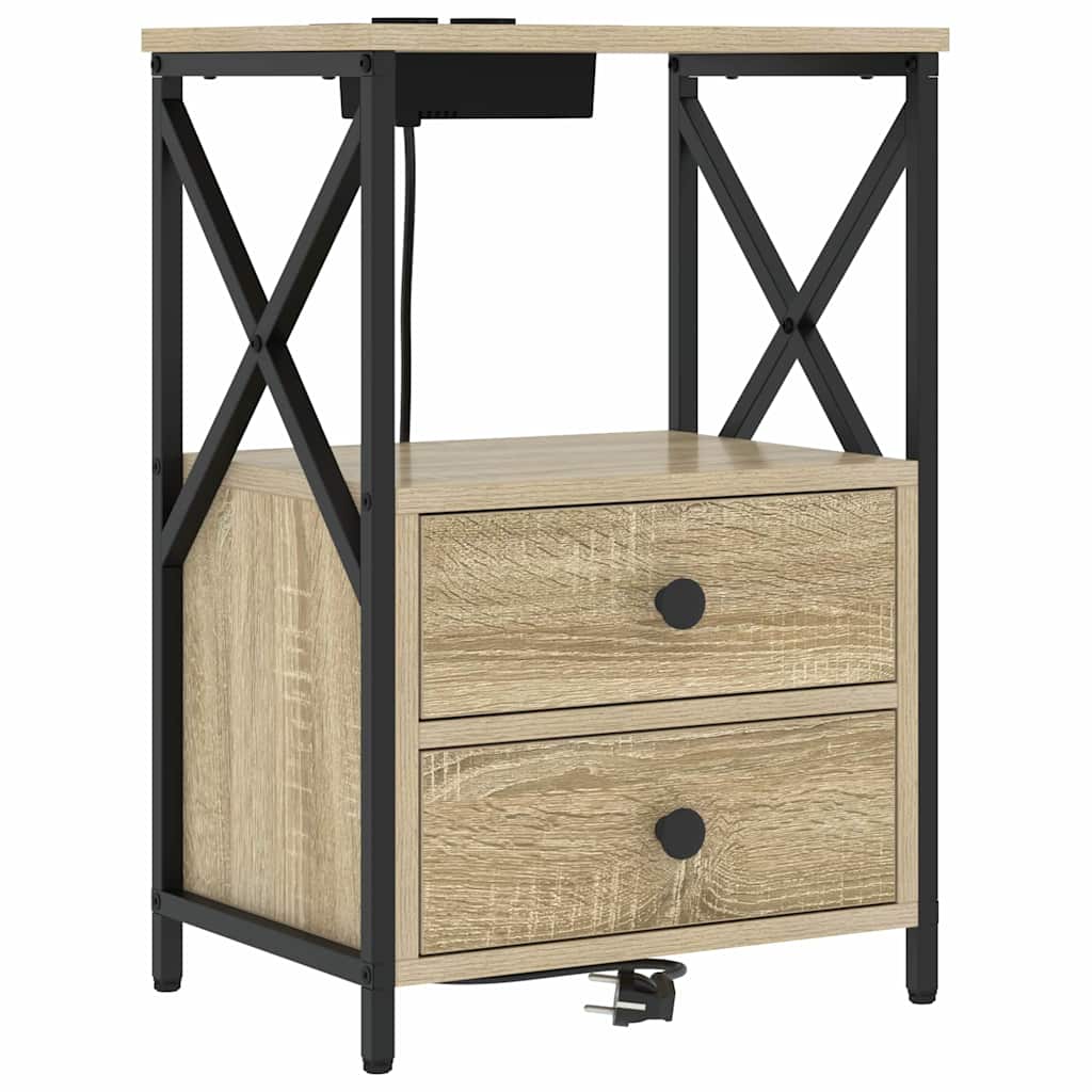 vidaXL Szafka Nocna z szufladą 2 pcs Dąb Sonoma 40 x 31 x 60 cm