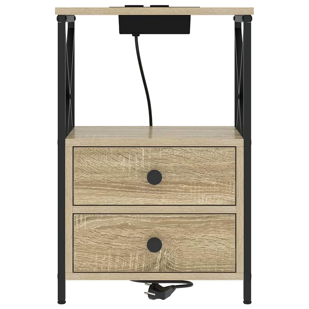 vidaXL Szafka Nocna z szufladą 2 pcs Dąb Sonoma 40 x 31 x 60 cm