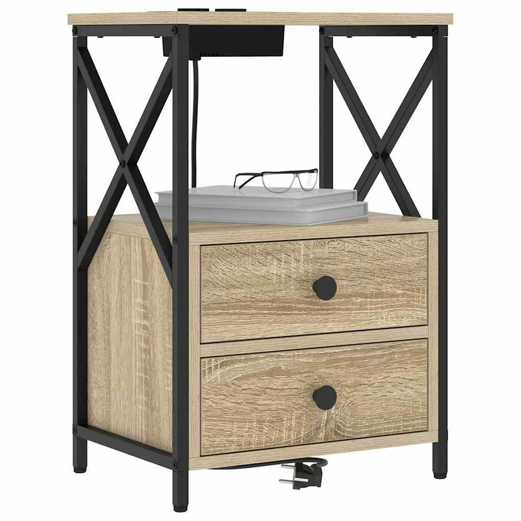 vidaXL Szafka Nocna z szufladą 2 pcs Dąb Sonoma 40 x 31 x 60 cm