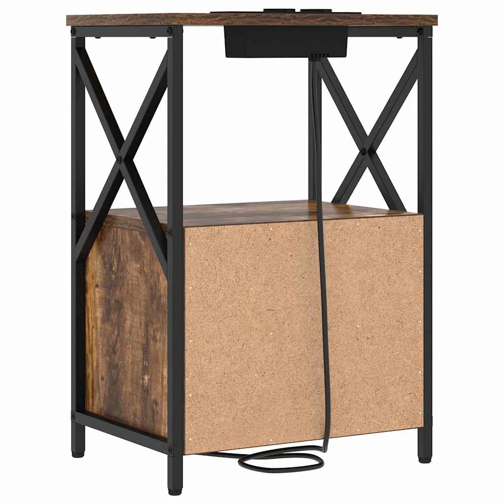 vidaXL Szafka Nocna z szufladą 2 pcs Dąb wędzony 40 x 31 x 60 cm