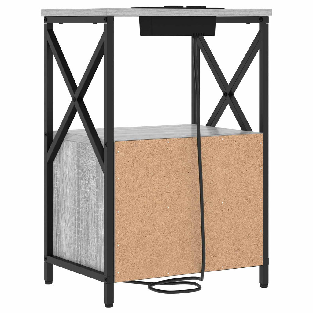 vidaXL Szafka Nocna z szufladą 2 pcs Szary Sonoma 40 x 31 x 60 cm