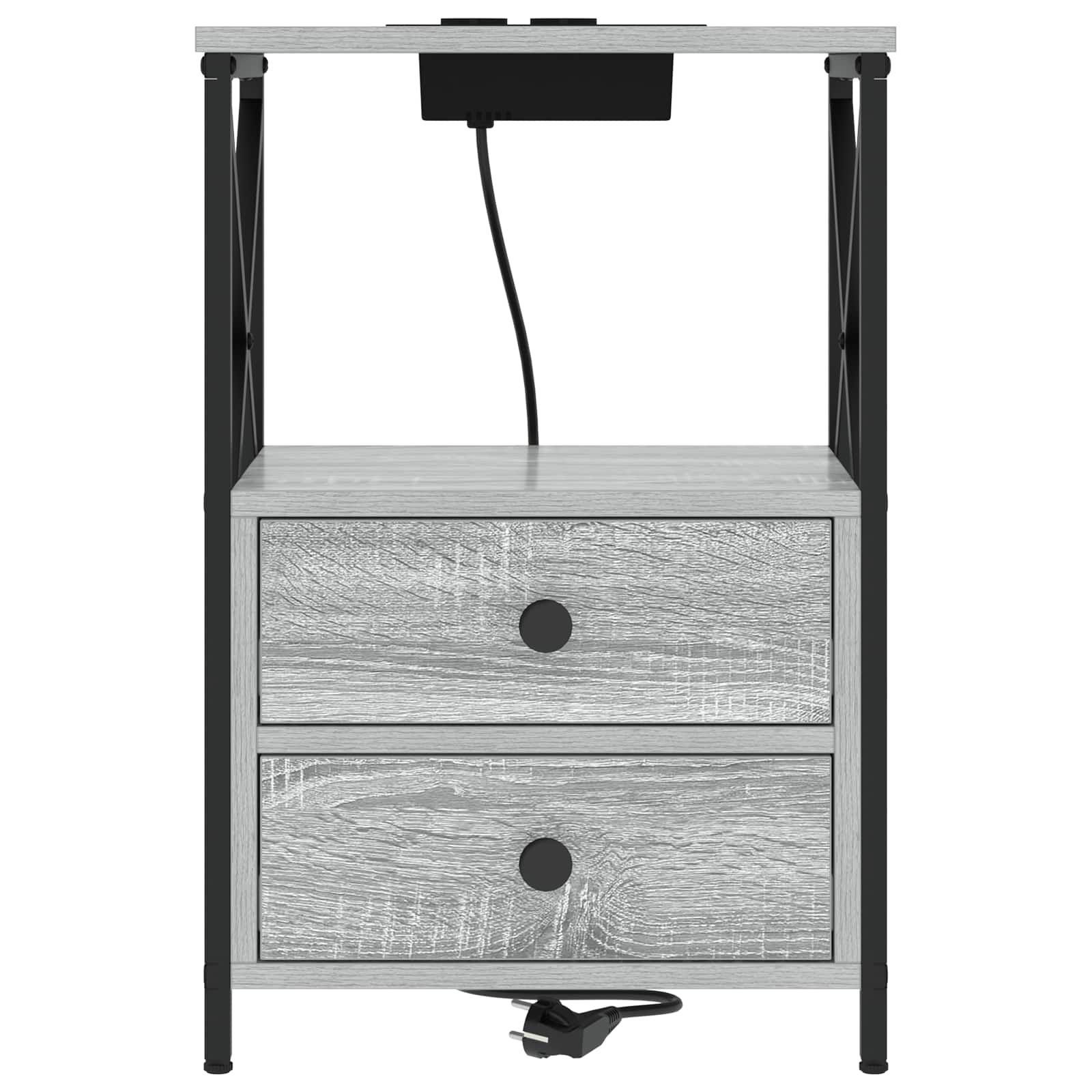 vidaXL Szafka Nocna z szufladą 2 pcs Szary Sonoma 40 x 31 x 60 cm