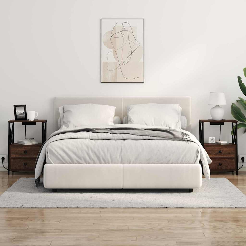 vidaXL Szafka Nocna z szufladą 2 pcs Brązowy dąb 40 x 31 x 60 cm