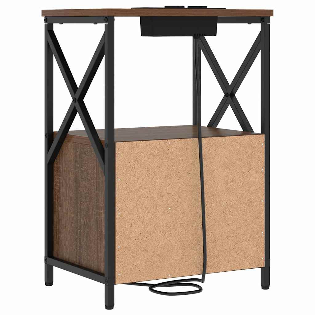 vidaXL Szafka Nocna z szufladą 2 pcs Brązowy dąb 40 x 31 x 60 cm