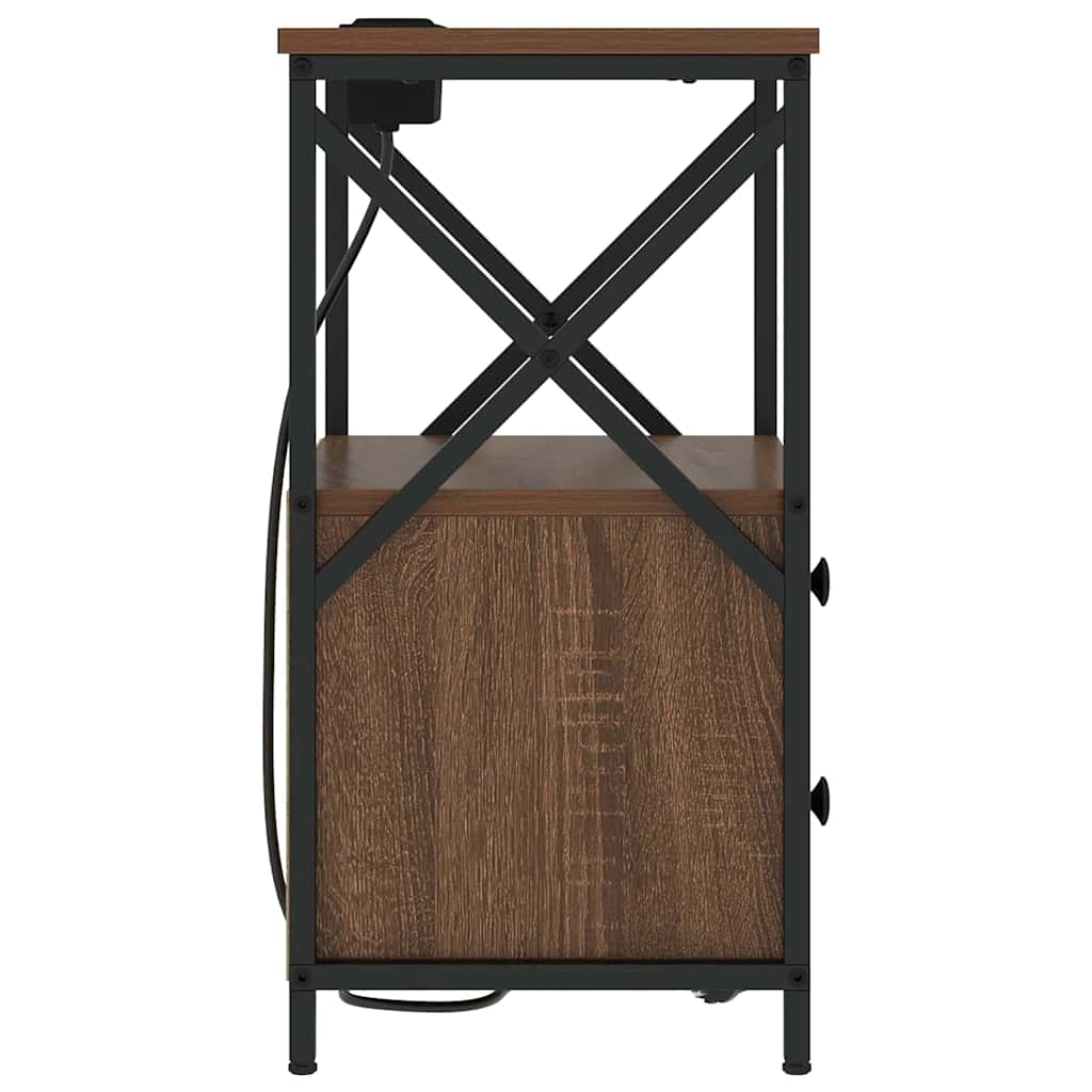 vidaXL Szafka Nocna z szufladą 2 pcs Brązowy dąb 40 x 31 x 60 cm