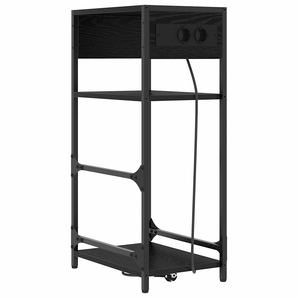 vidaXL Szafka Nocna Czarny Dąb 40 x 27 x 76 cm Materiał drewnopochodny