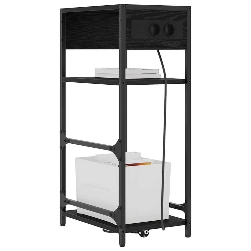 vidaXL Szafka Nocna Czarny Dąb 40 x 27 x 76 cm Materiał drewnopochodny
