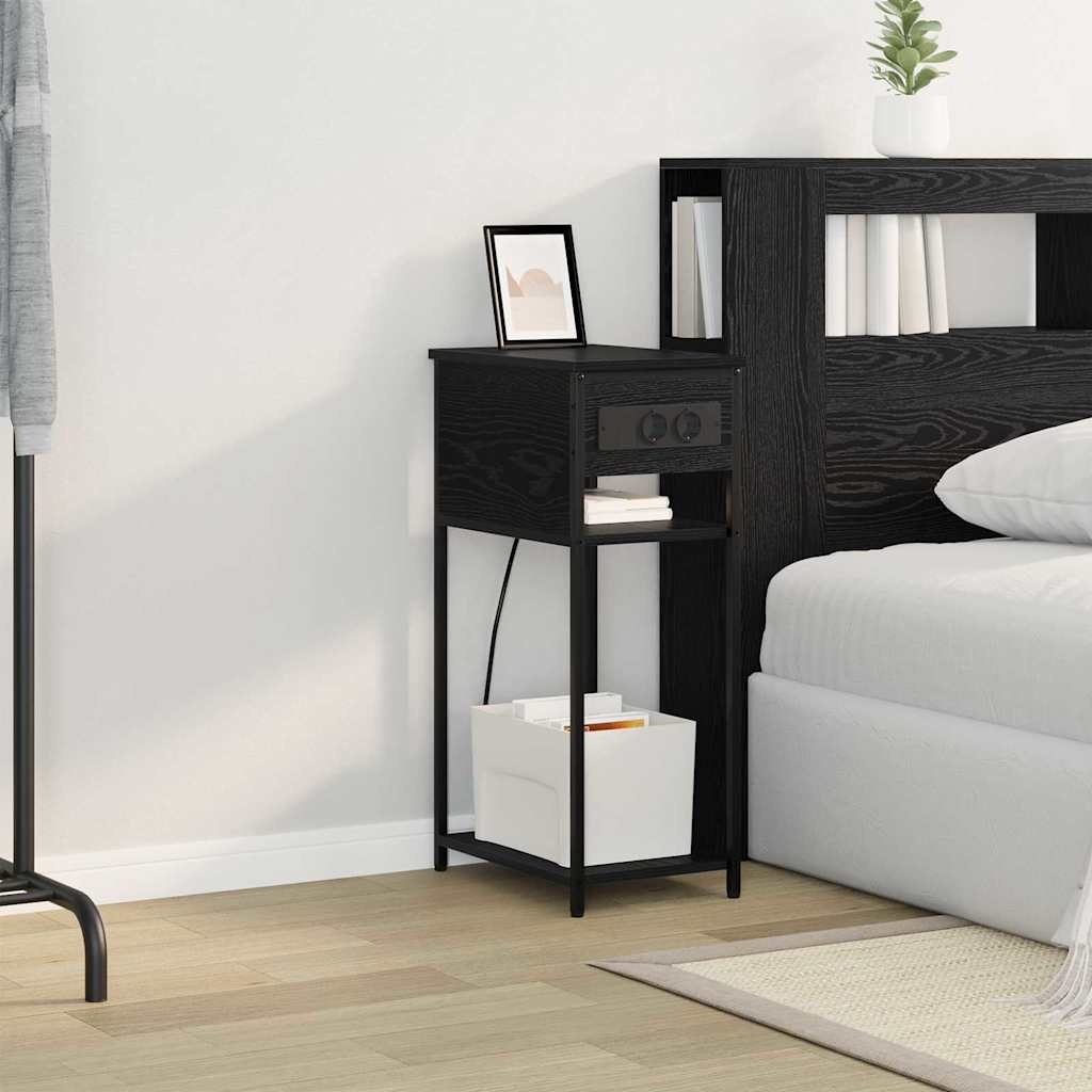 vidaXL Szafka Nocna Czarny Dąb 41 x 28 x 76 cm Materiał drewnopochodny