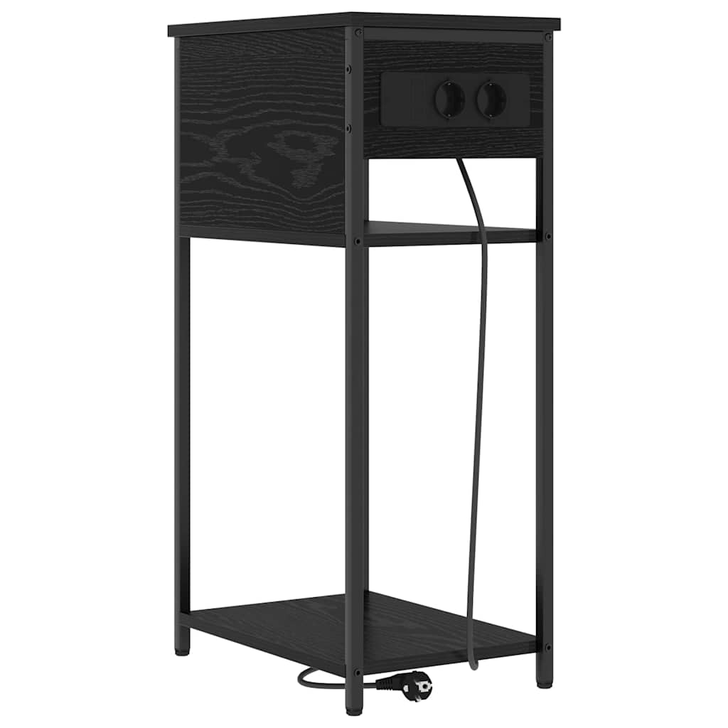 vidaXL Szafka Nocna Czarny Dąb 41 x 28 x 76 cm Materiał drewnopochodny