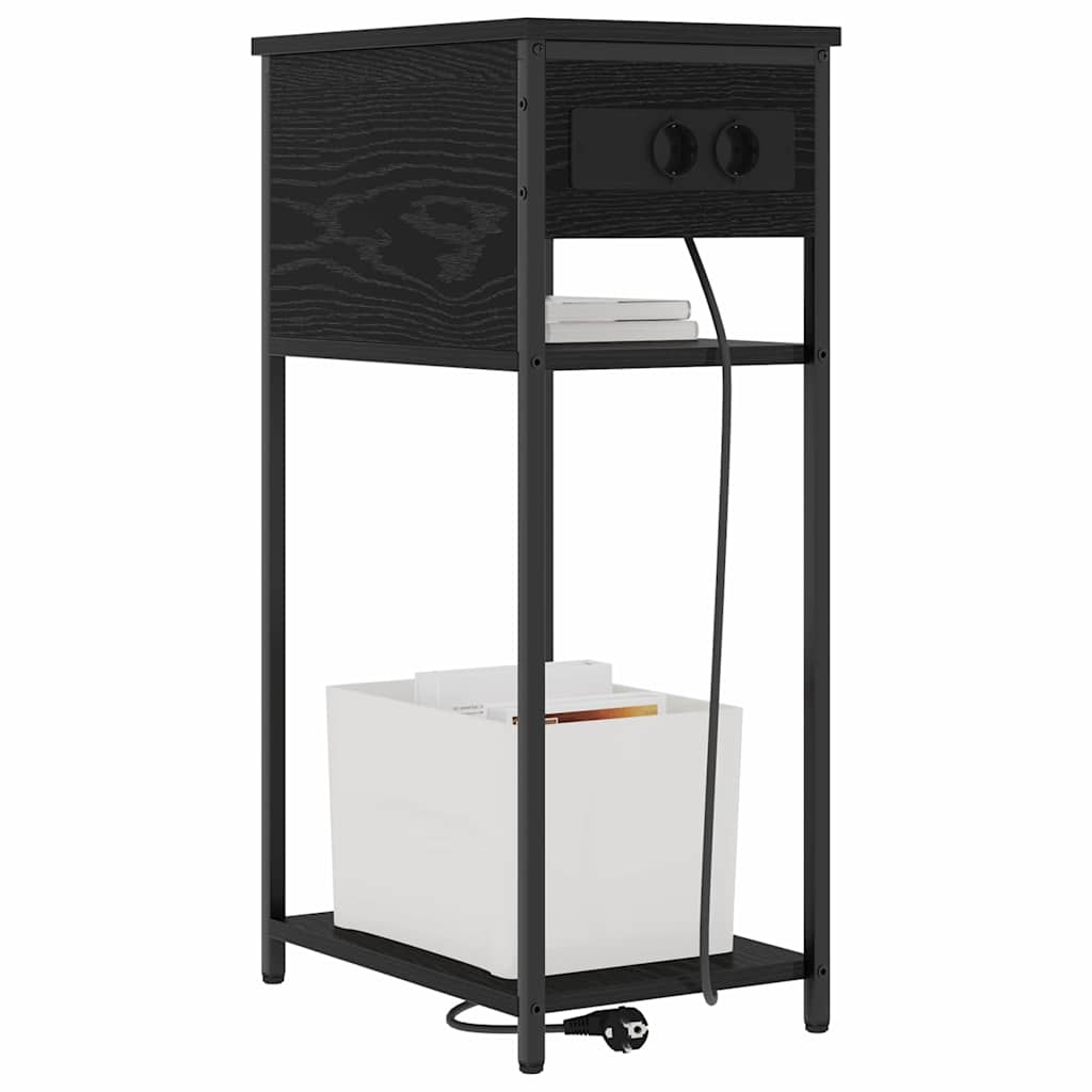 vidaXL Szafka Nocna Czarny Dąb 41 x 28 x 76 cm Materiał drewnopochodny
