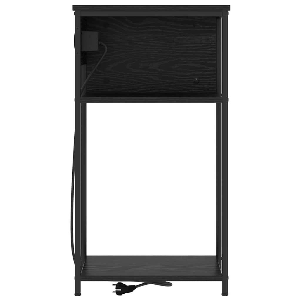 vidaXL Szafka Nocna Czarny Dąb 41 x 28 x 76 cm Materiał drewnopochodny