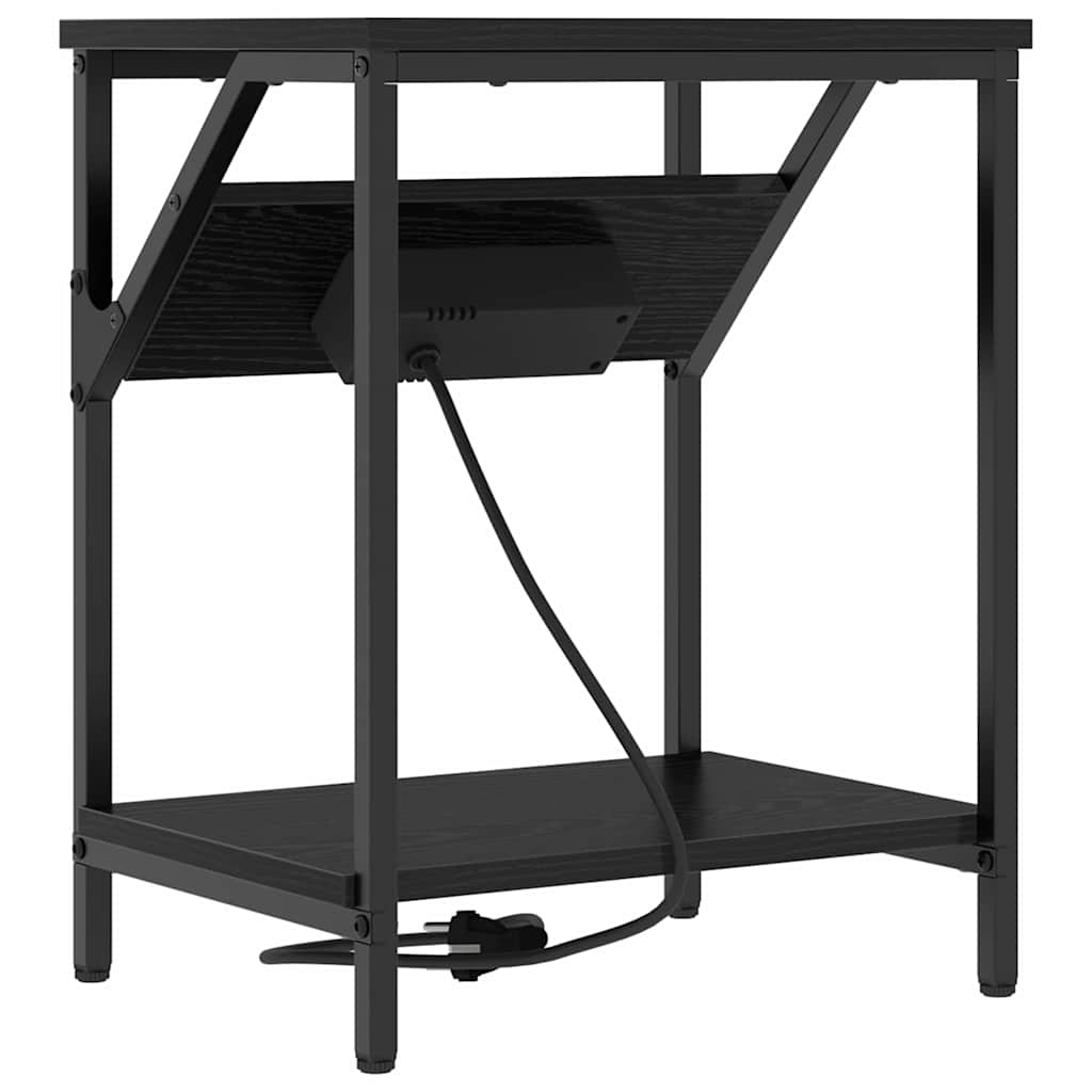 vidaXL Szafka Nocna Czarny Dąb 38 x 30 x 48 cm Materiał drewnopochodny