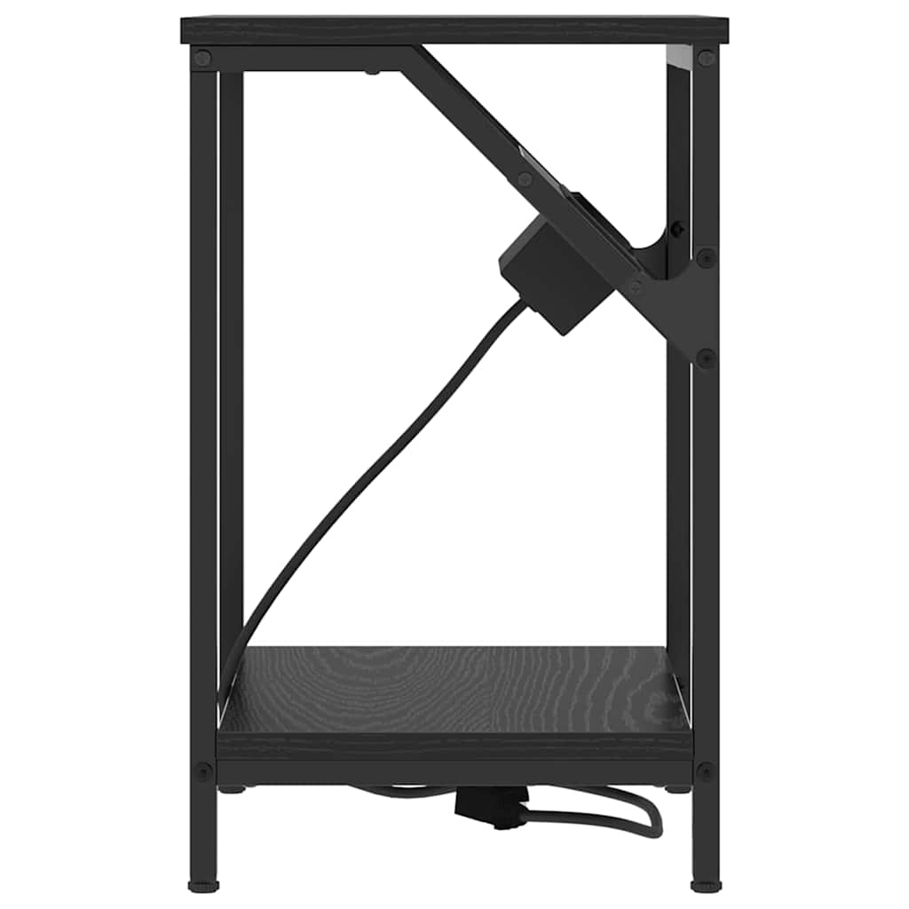 vidaXL Szafka Nocna 2 pcs Czarny Dąb 38 x 30 x 48 cm