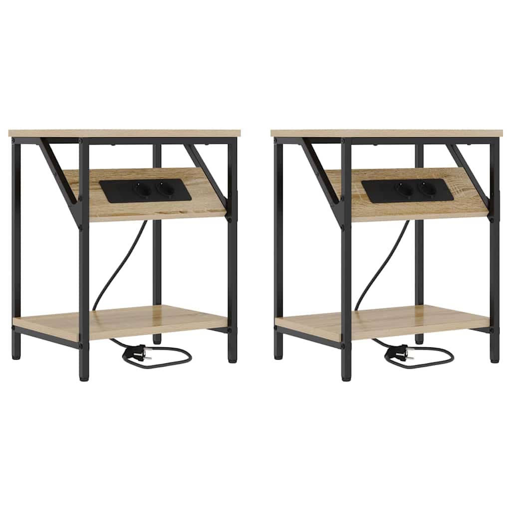 vidaXL Szafka Nocna 2 pcs Dąb Sonoma 38 x 30 x 48 cm