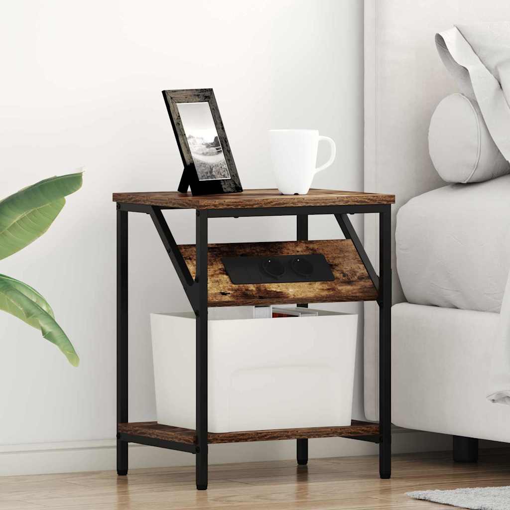 vidaXL Szafka Nocna 2 pcs Dąb wędzony 38 x 30 x 48 cm