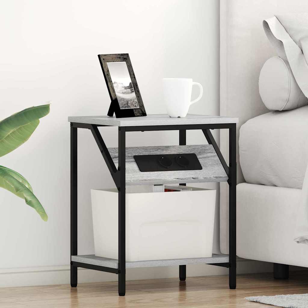 vidaXL Szafka Nocna 2 pcs Szary Sonoma 38 x 30 x 48 cm